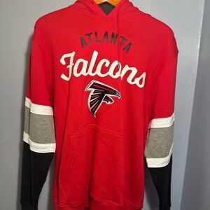 NFL Atlanta Falcons Red Pullover Hoodie with Team Logo